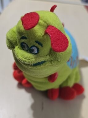 Heimlich From A BUG'S LIFE KIDS TOY Plush Caterpillar Toy green W/ Red Accents